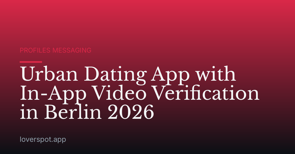 Urban Dating App with In-App Video Verification in Berlin 2026