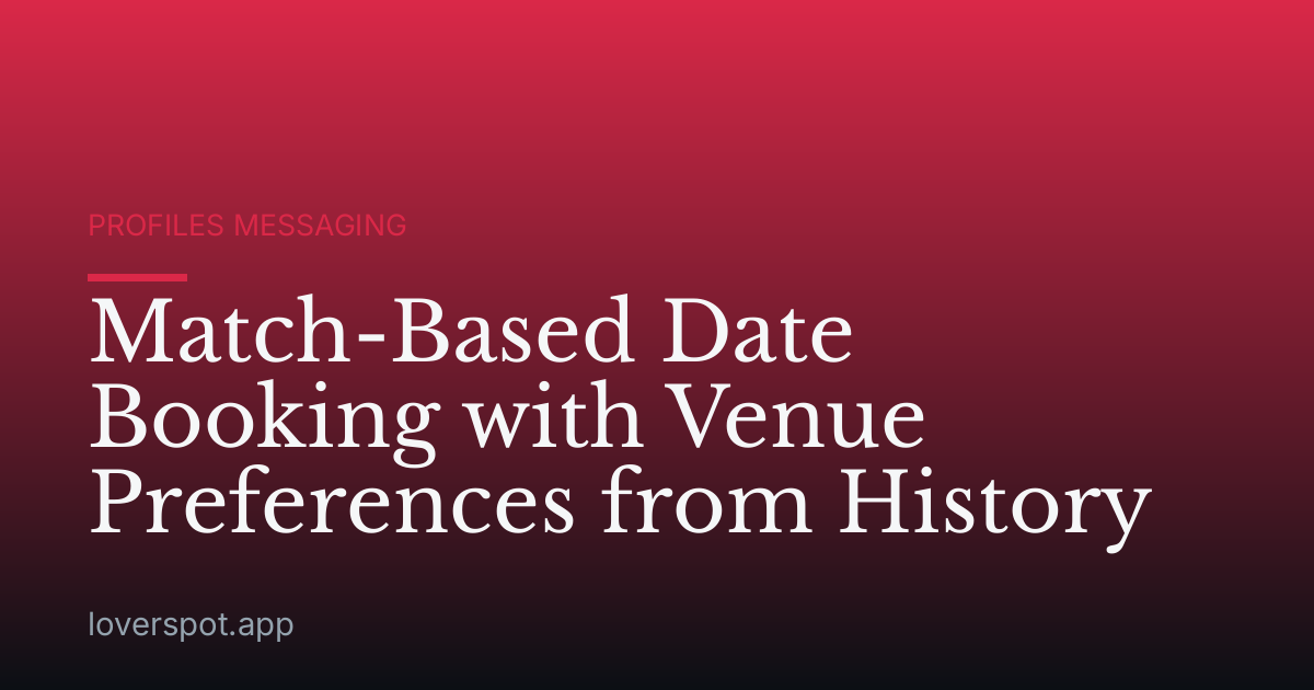 Match-Based Date Booking with Venue Preferences from History