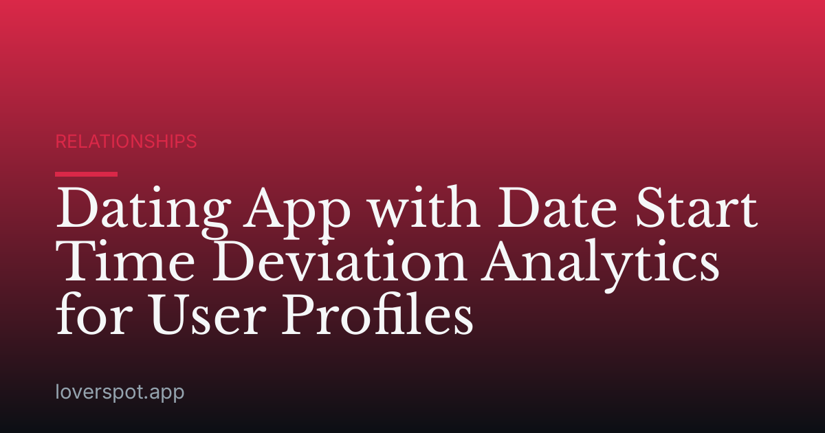 Dating App with Date Start Time Deviation Analytics for User Profiles