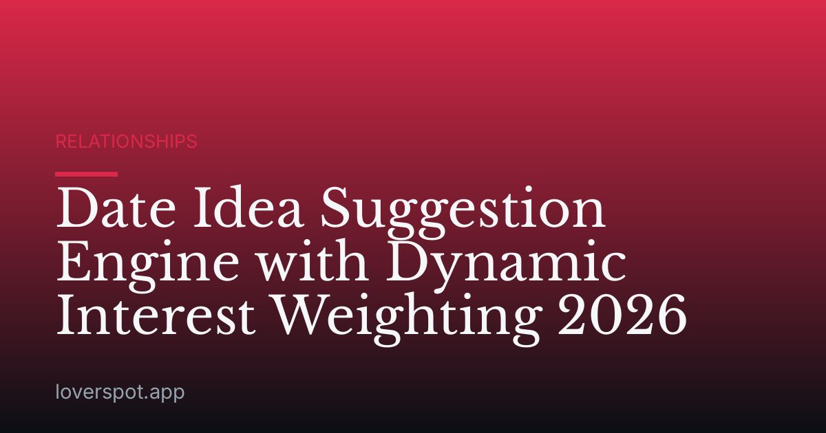 Date Idea Suggestion Engine with Dynamic Interest Weighting 2026