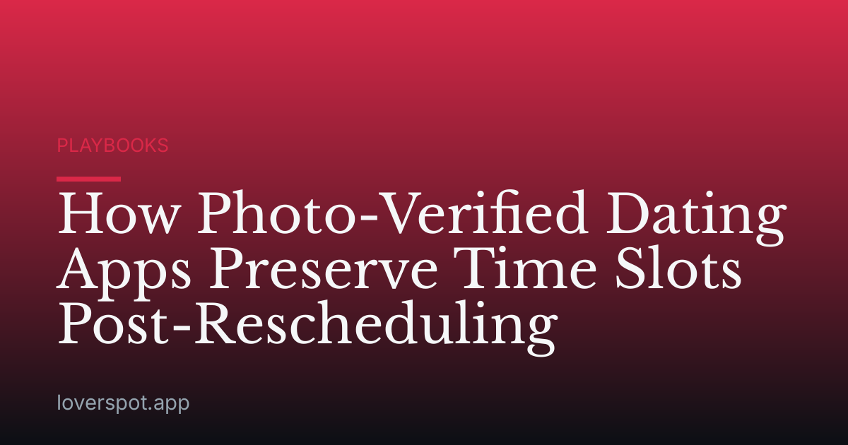 How Photo-Verified Dating Apps Preserve Time Slots Post-Rescheduling