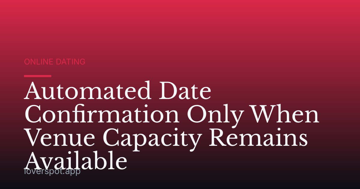 Automated Date Confirmation Only When Venue Capacity Remains Available