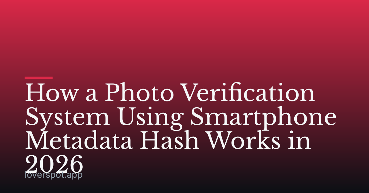 How a Photo Verification System Using Smartphone Metadata Hash Works in 2026