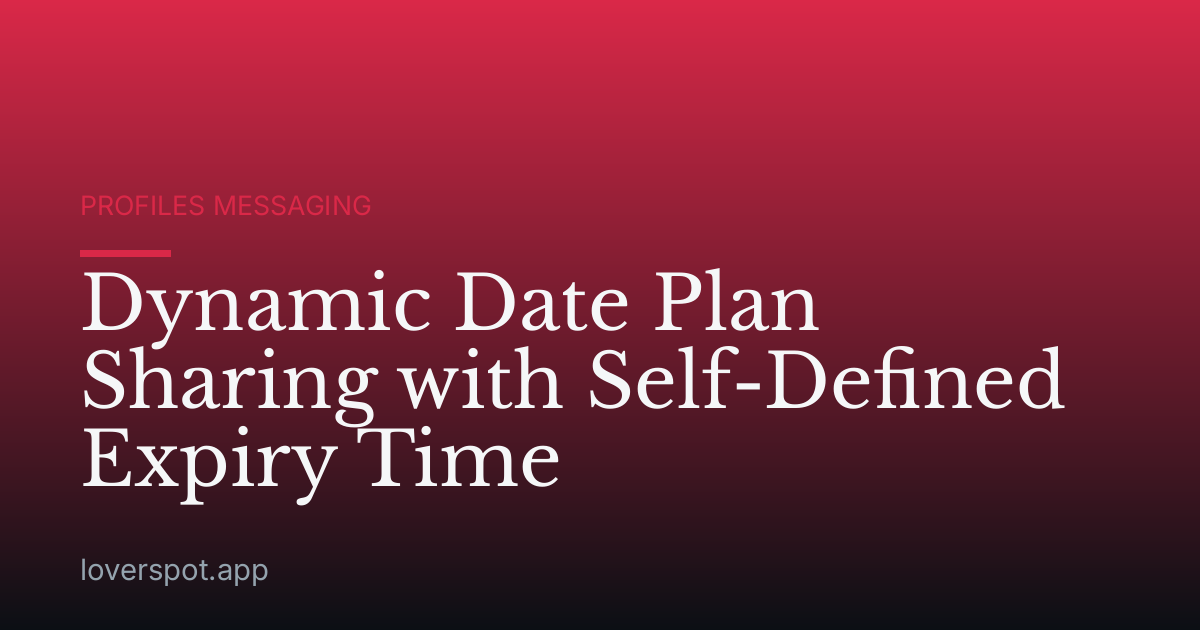 Dynamic Date Plan Sharing with Self-Defined Expiry Time