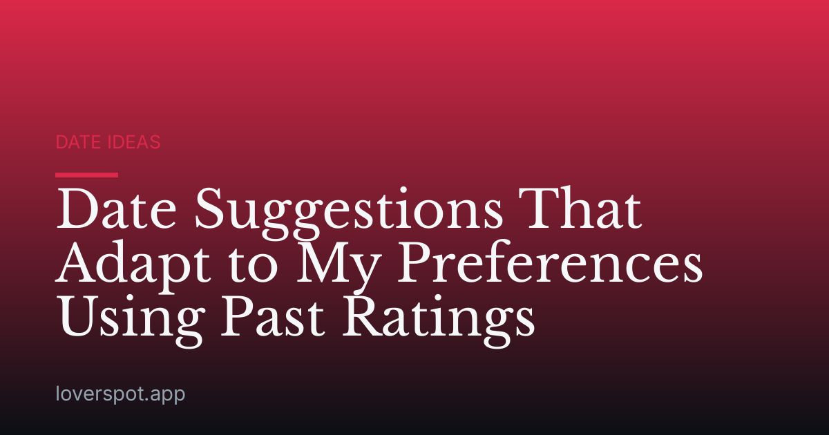 Date Suggestions That Adapt to My Preferences Using Past Ratings