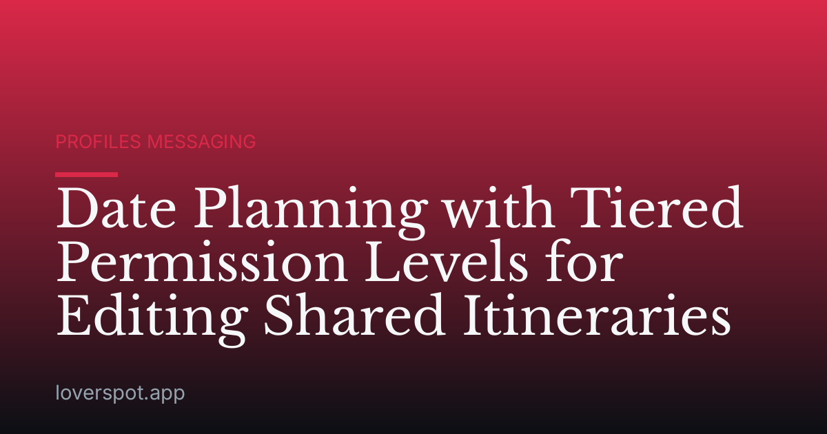 Date Planning with Tiered Permission Levels for Editing Shared Itineraries