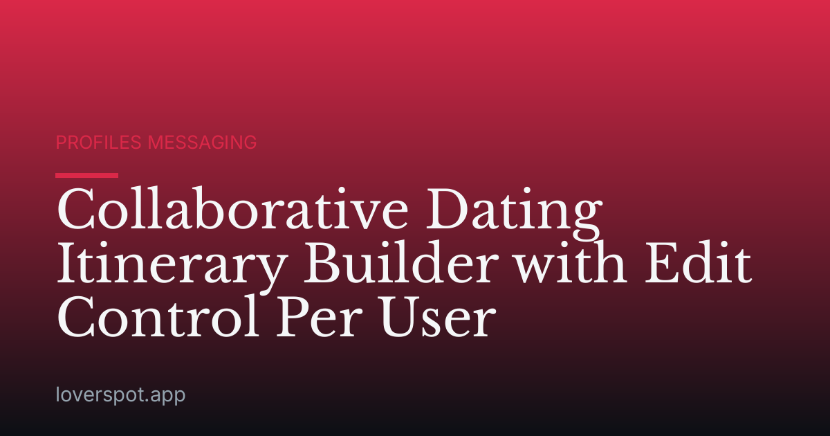 Collaborative Dating Itinerary Builder with Edit Control Per User