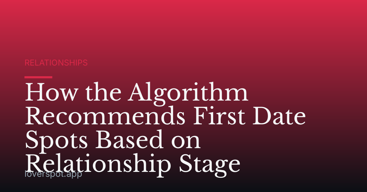 How the Algorithm Recommends First Date Spots Based on Relationship Stage