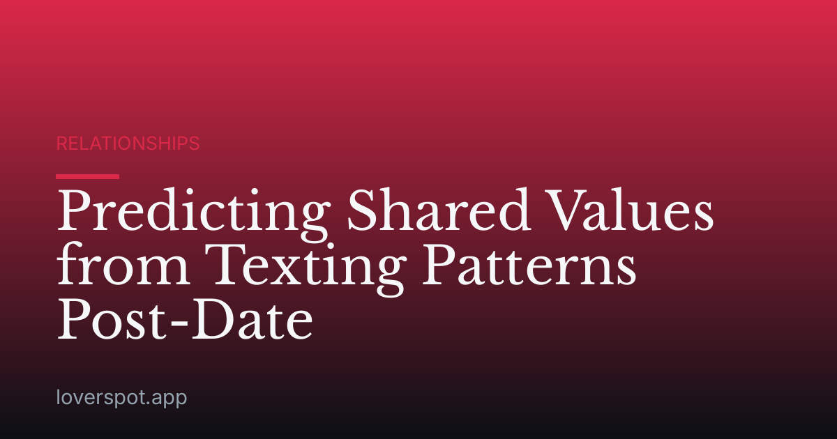 Predicting Shared Values from Texting Patterns Post-Date