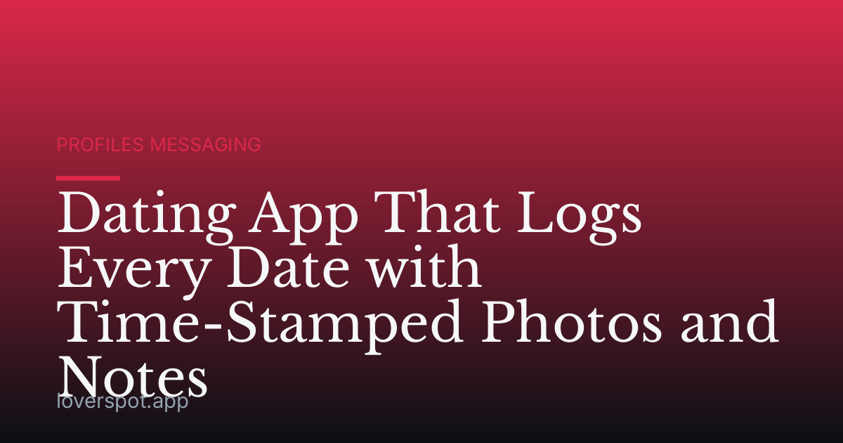Dating App That Logs Every Date with Time-Stamped Photos and Notes