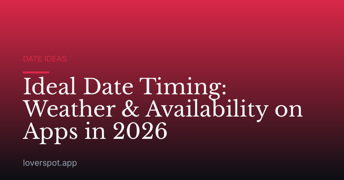 Ideal Date Timing: Weather & Availability on Apps in 2026