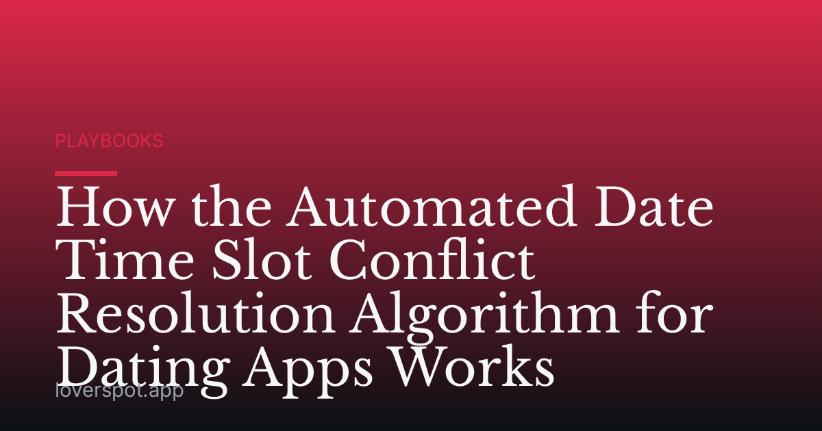 How the Automated Date Time Slot Conflict Resolution Algorithm for Dating Apps Works