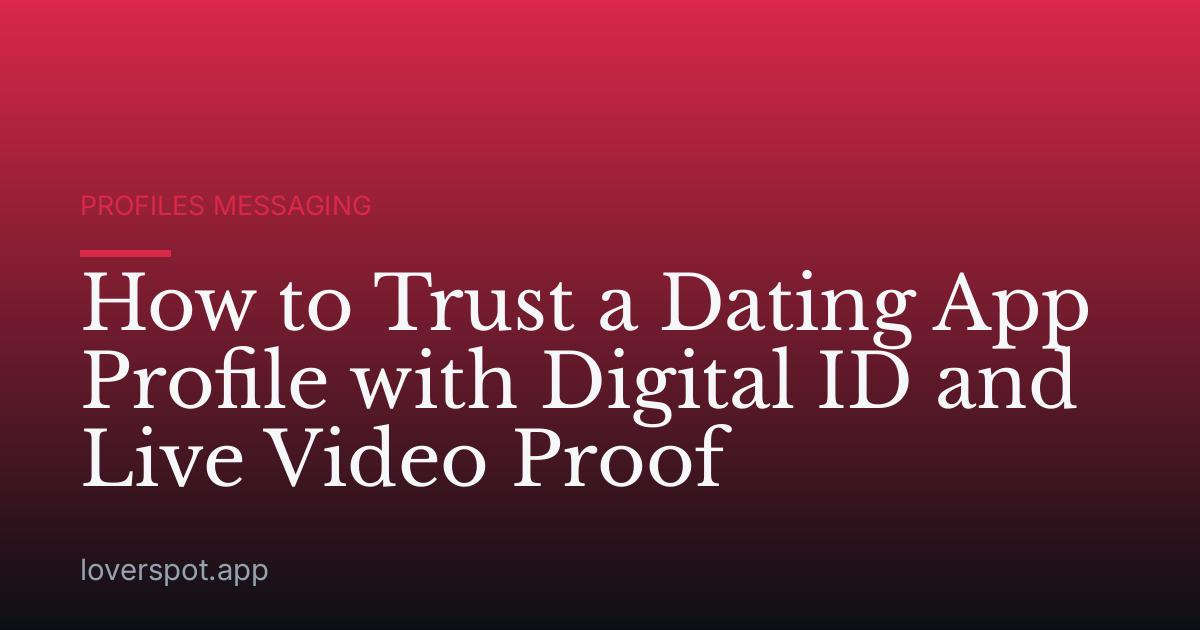 How to Trust a Dating App Profile with Digital ID and Live Video Proof