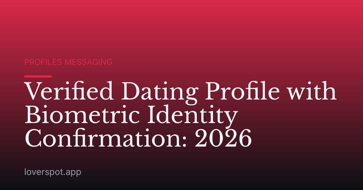 Verified Dating Profile with Biometric Identity Confirmation: 2026