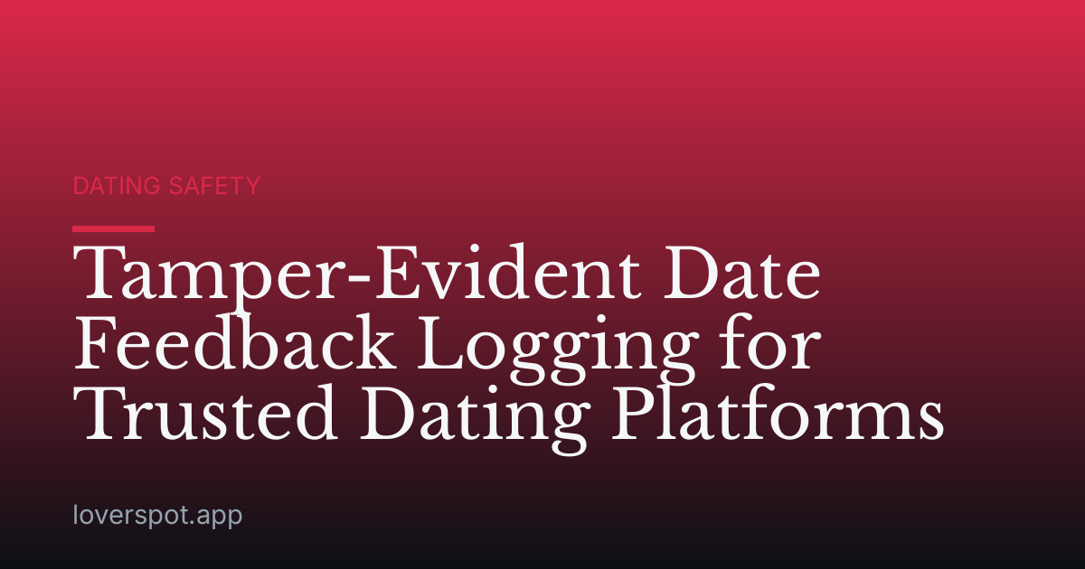 Tamper-Evident Date Feedback Logging for Trusted Dating Platforms