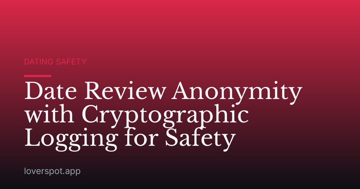 Date Review Anonymity with Cryptographic Logging for Safety
