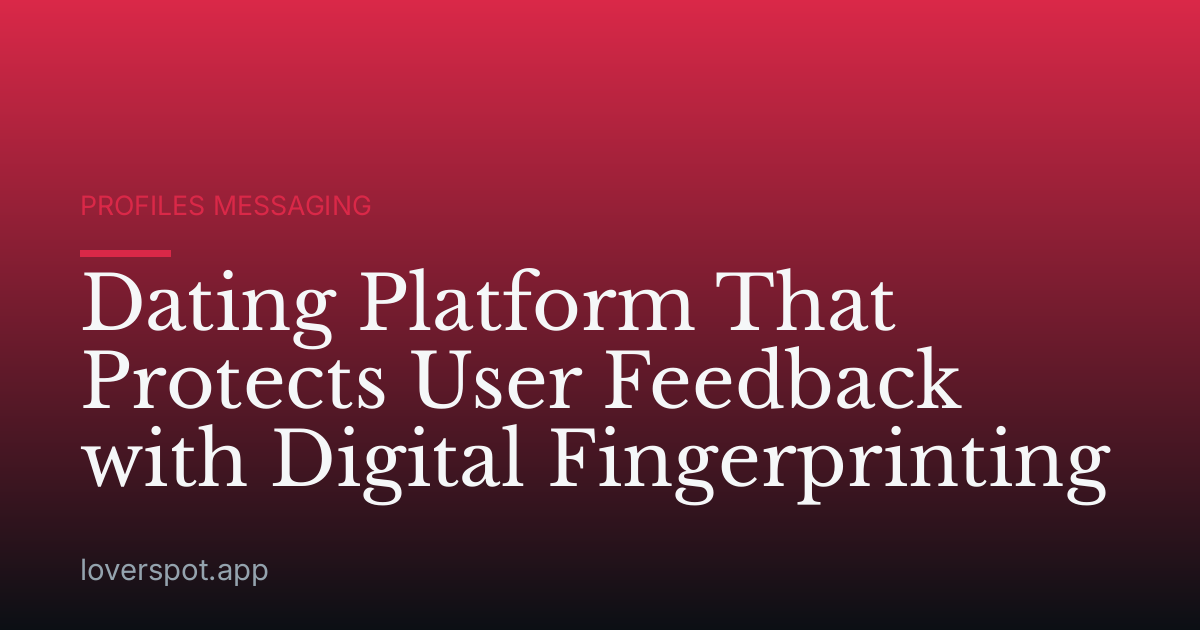 Dating Platform That Protects User Feedback with Digital Fingerprinting
