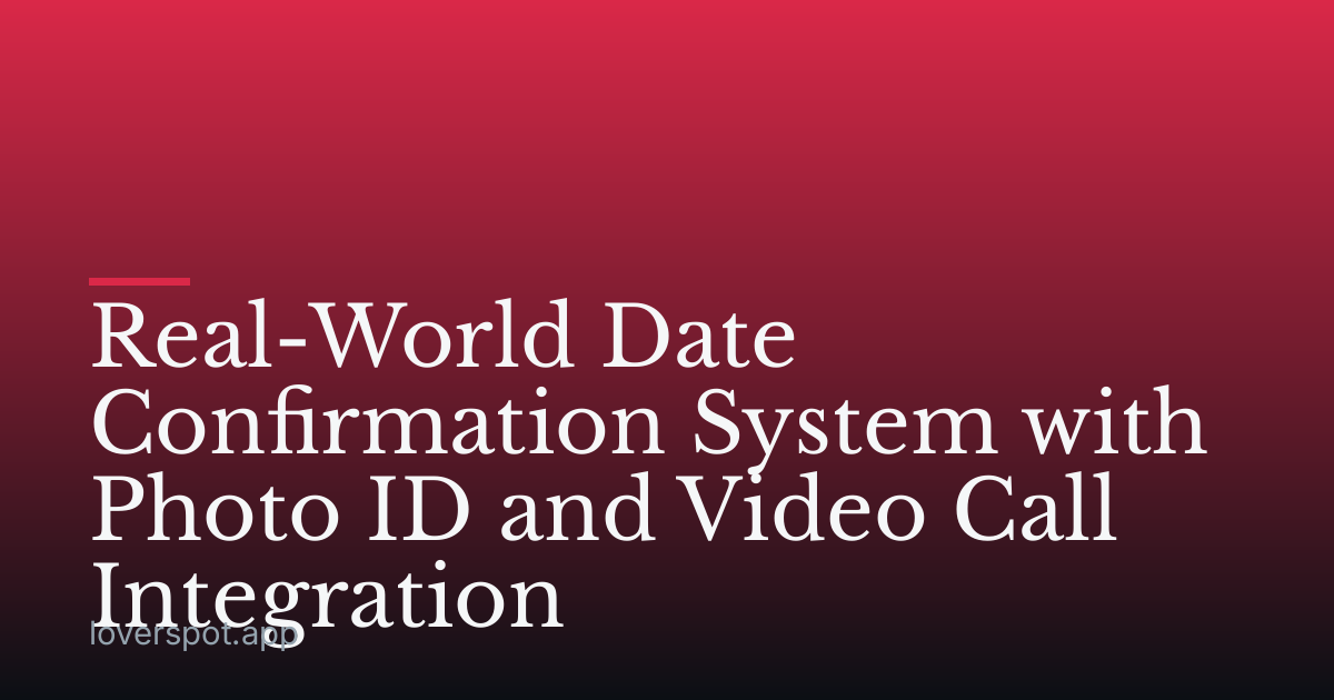 Real-World Date Confirmation System with Photo ID and Video Call Integration