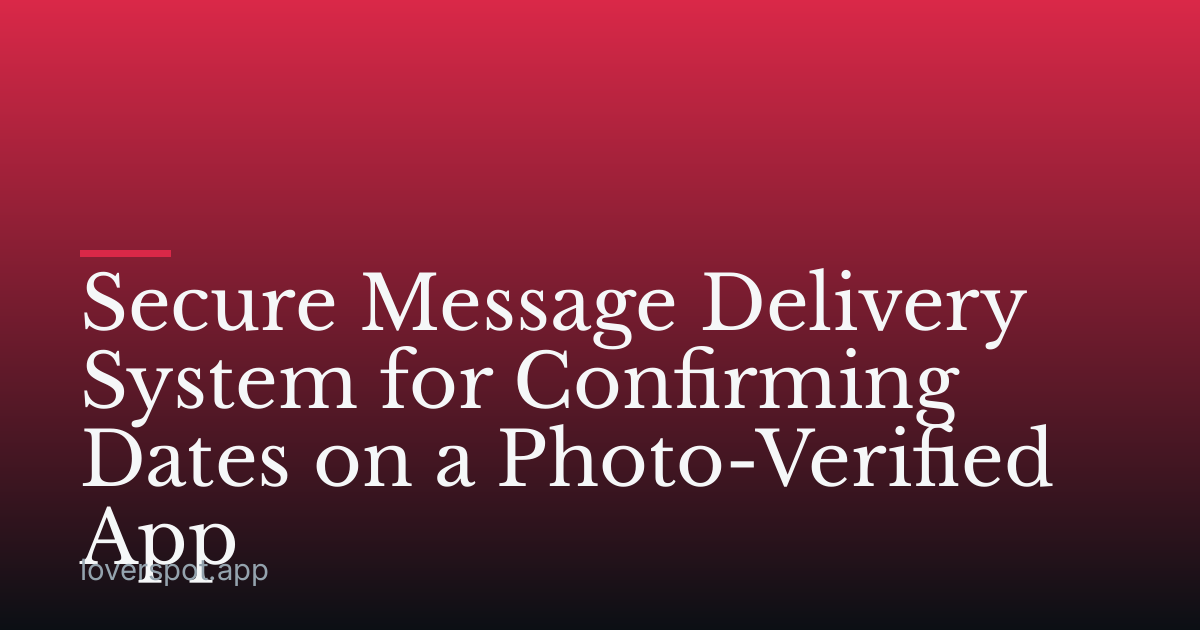 Secure Message Delivery System for Confirming Dates on a Photo-Verified App