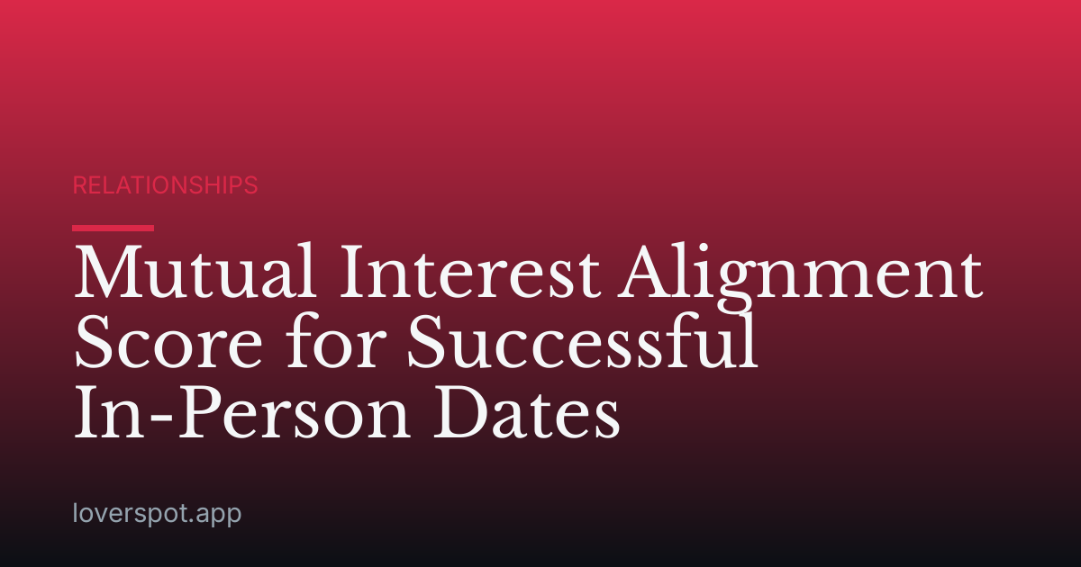 Mutual Interest Alignment Score for Successful In-Person Dates