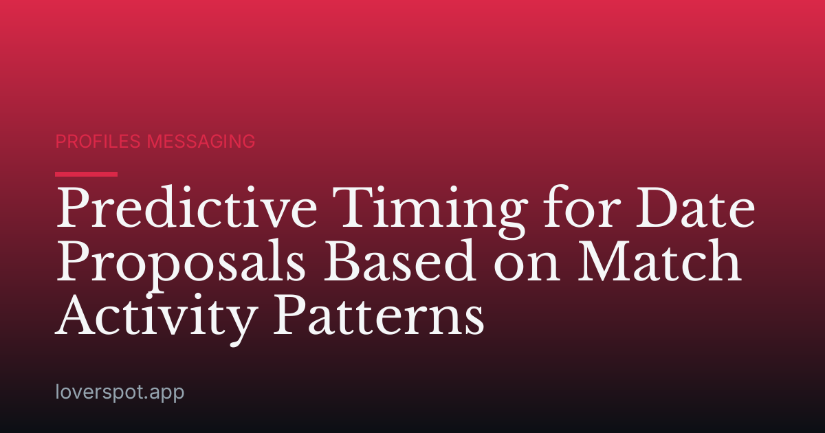 Predictive Timing for Date Proposals Based on Match Activity Patterns