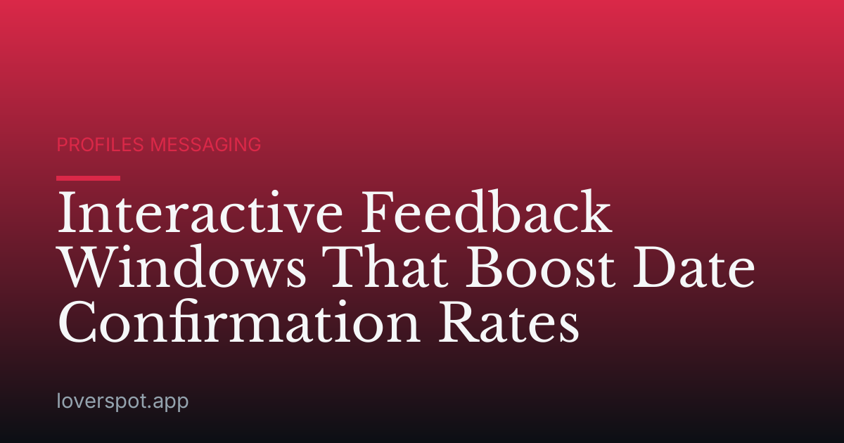 Interactive Feedback Windows That Boost Date Confirmation Rates