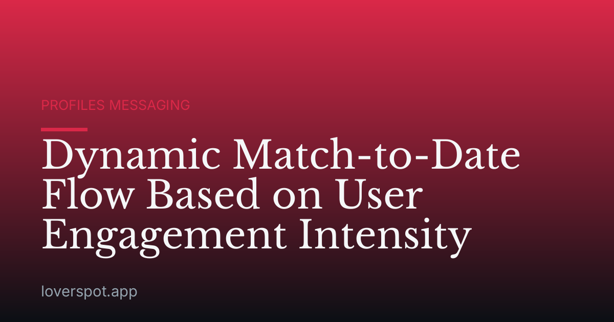 Dynamic Match-to-Date Flow Based on User Engagement Intensity