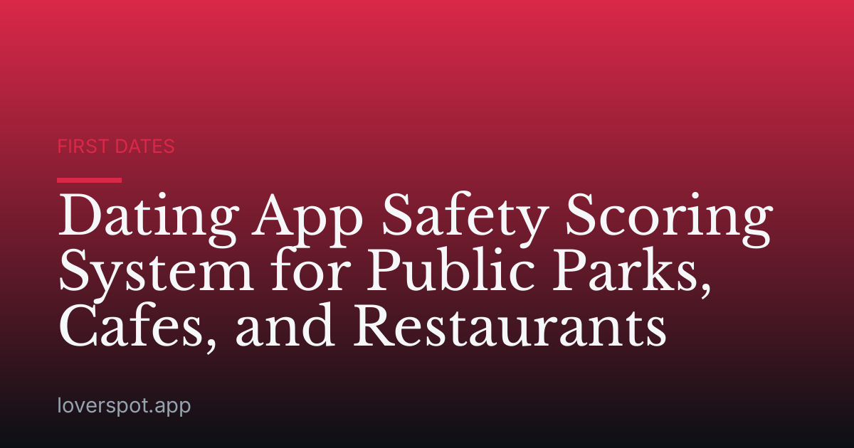 Dating App Safety Scoring System for Public Parks, Cafes, and Restaurants