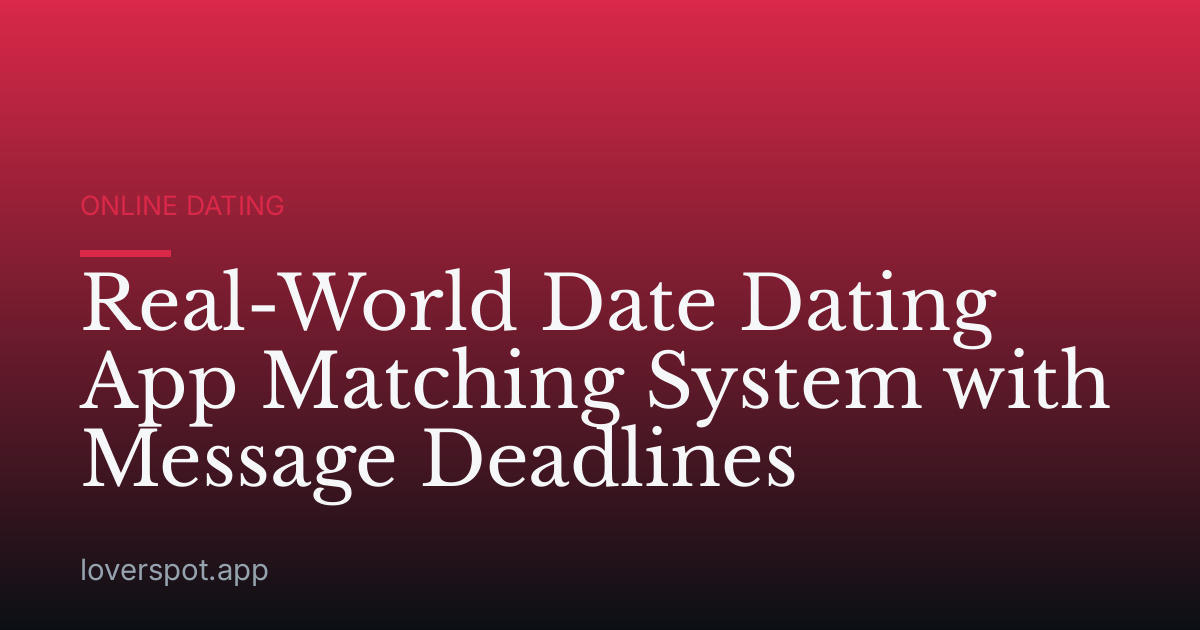 Real-World Date Dating App Matching System with Message Deadlines