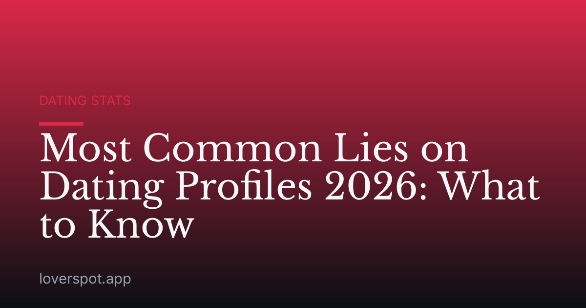 Most Common Lies on Dating Profiles 2026: What to Know