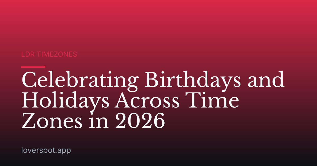 Celebrating Birthdays and Holidays Across Time Zones in 2026
