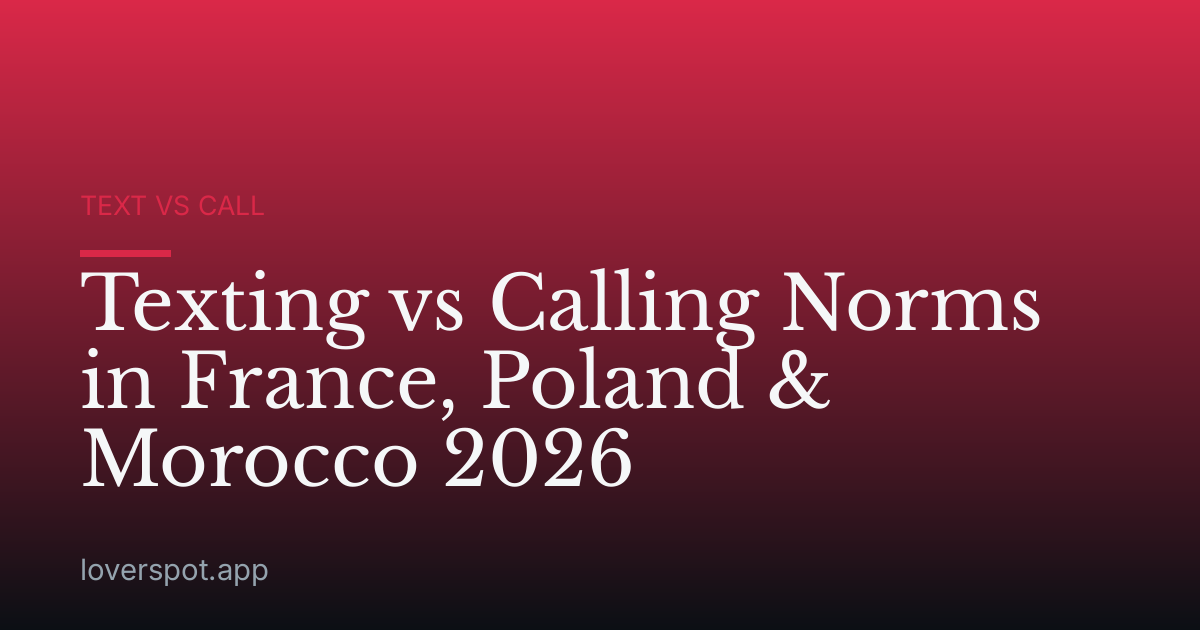 Texting vs Calling Norms in France, Poland & Morocco 2026