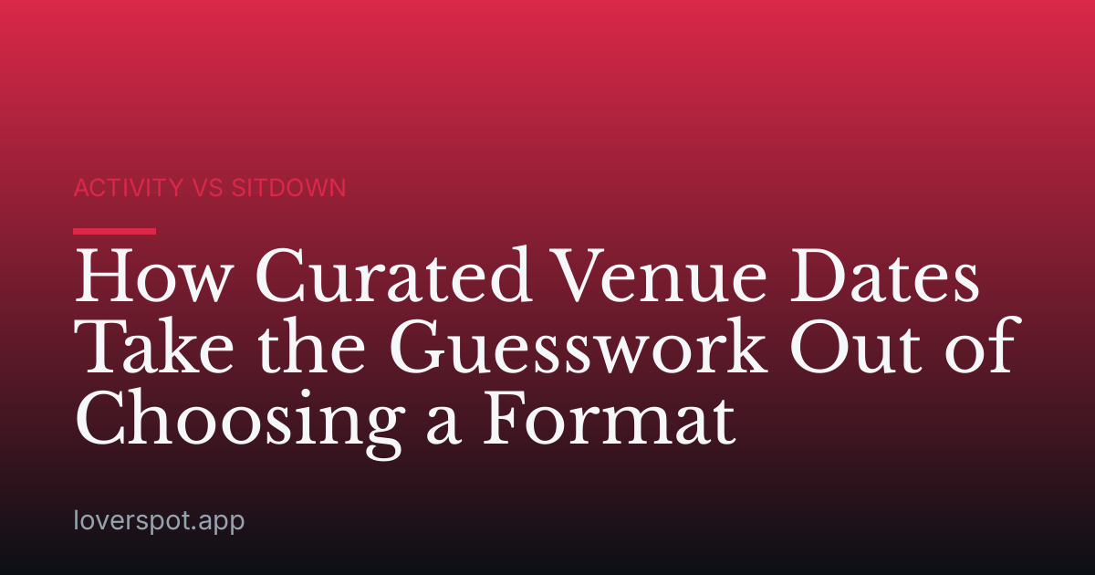 How Curated Venue Dates Take the Guesswork Out of Choosing a Format