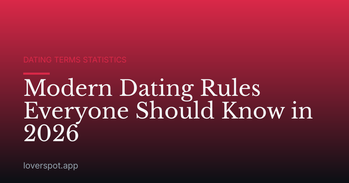 Modern Dating Rules Everyone Should Know in 2026