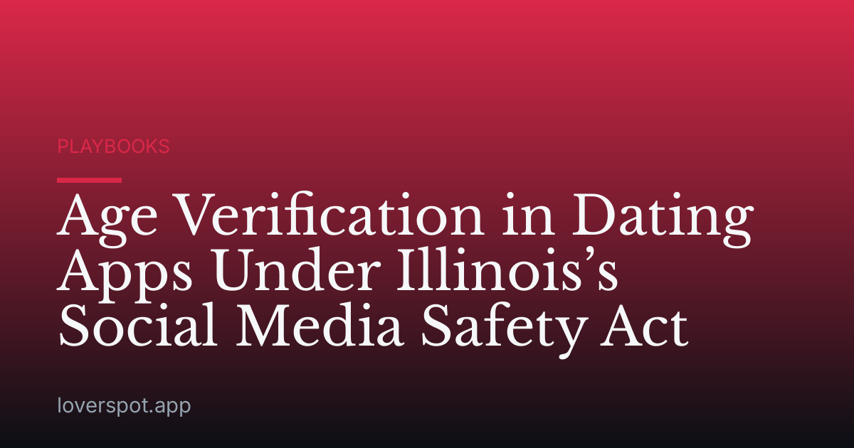 Age Verification in Dating Apps Under Illinois’s Social Media Safety Act