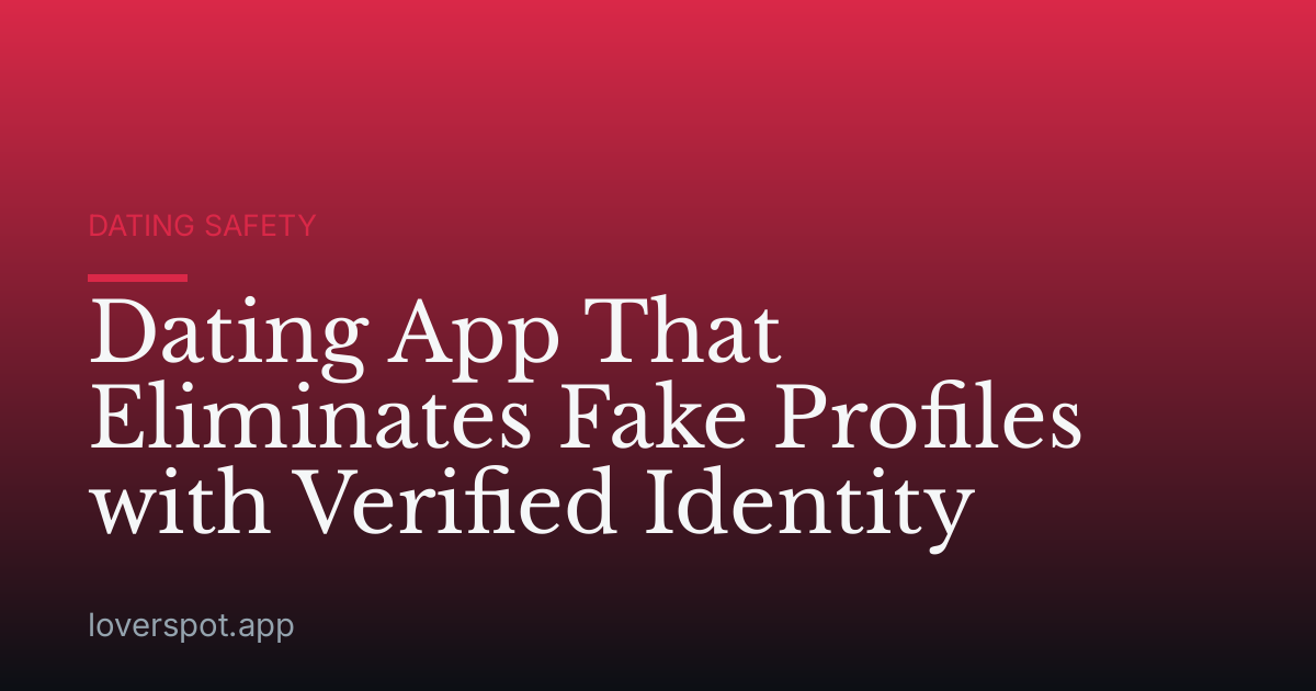 Dating App That Eliminates Fake Profiles with Verified Identity