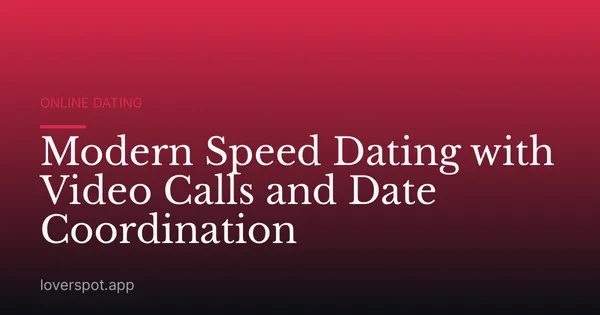 Modern Speed Dating with Video Calls and Date Coordination