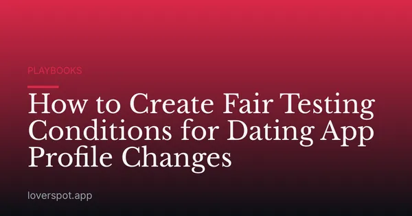 How to Create Fair Testing Conditions for Dating App Profile Changes