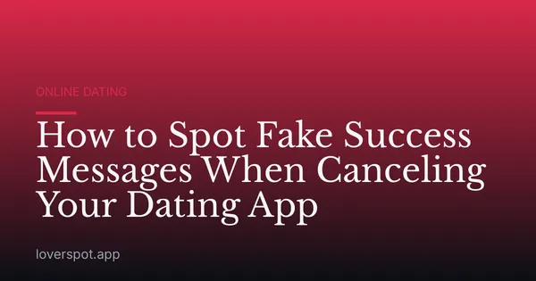 How to Spot Fake Success Messages When Canceling Your Dating App