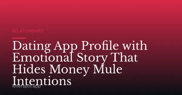 Dating App Profile with Emotional Story That Hides Money Mule Intentions