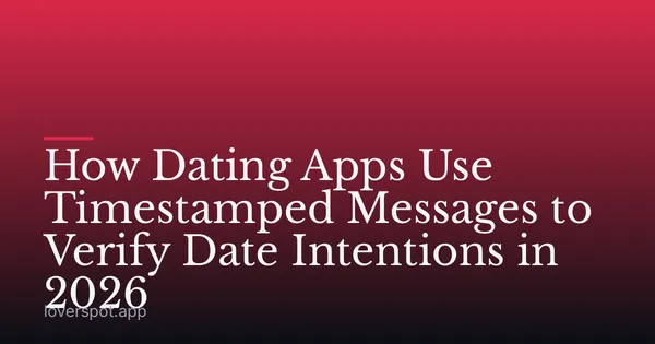 How Dating Apps Use Timestamped Messages to Verify Date Intentions in 2026