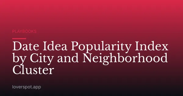 Date Idea Popularity Index by City and Neighborhood Cluster