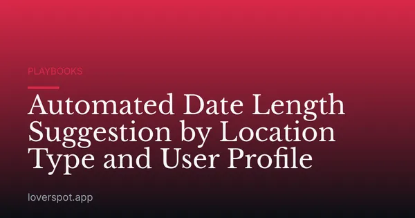 Automated Date Length Suggestion by Location Type and User Profile