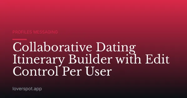 Collaborative Dating Itinerary Builder with Edit Control Per User