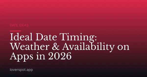 Ideal Date Timing: Weather & Availability on Apps in 2026
