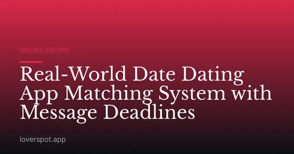 Real-World Date Dating App Matching System with Message Deadlines